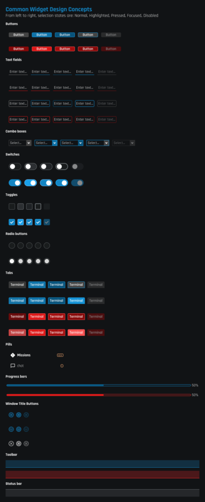 Concepts for various basic form elements